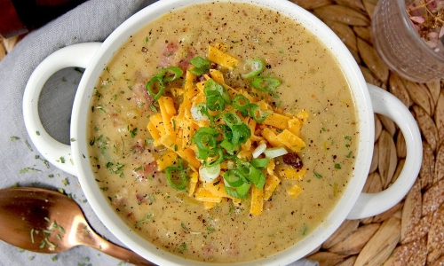 Ultimate Loaded Potato Soup Recipe | Laura in the Kitchen - Internet Cooking Show