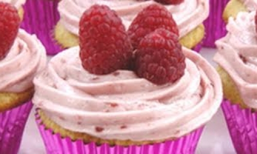 Vanilla Cupcakes with Raspberry Butter Cream Frosting Recipe | Laura in the Kitchen - Internet Cooki