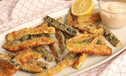 Zucchini Fries with Special Sauce Recipe | Laura in the Kitchen - Internet Cooking Show