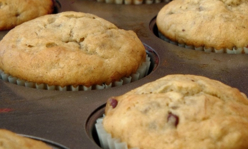 Banana Chocolate Chip Muffins Recipe | Laura in the Kitchen - Internet Cooking Show