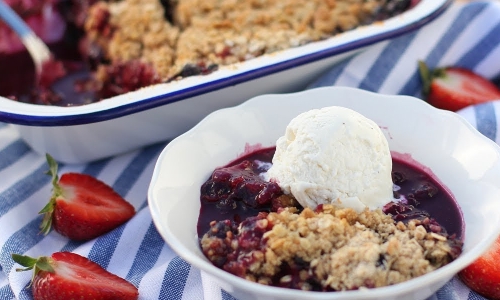 Better Than Ever Berry Crisp Recipe | Laura in the Kitchen - Internet Cooking Show