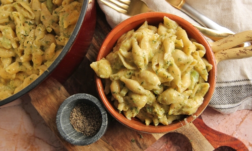 Broccoli Cheddar Mac And Cheese Recipe | Laura in the Kitchen - Internet Cooking Show