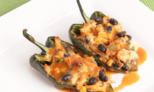 Chicken Enchilada Stuffed Peppers