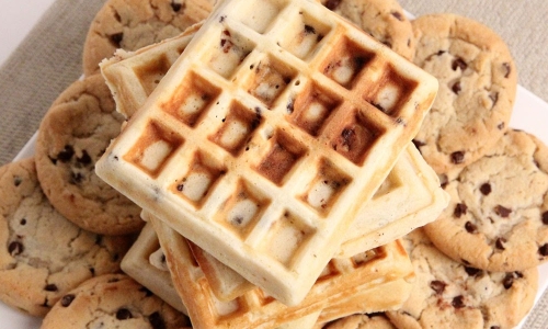 Cookie Dough waffles Recipe | Laura in the Kitchen - Internet Cooking Show