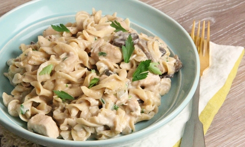 Crock Pot Chicken Stroganoff Recipe | Laura in the Kitchen - Internet Cooking Show