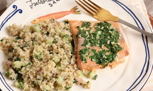 Garlic Butter Baked Salmon Recipe | Laura in the Kitchen - Internet Cooking Show