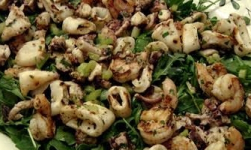 Grilled seafood salad Recipe | Laura in the Kitchen - Internet Cooking Show