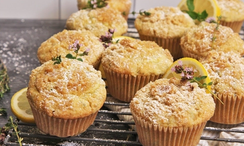 Lemon Thyme Zucchini Muffins Recipe | Laura in the Kitchen - Internet Cooking Show