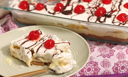No Bake Banana Split Dessert Recipe | Laura in the Kitchen - Internet Cooking Show
