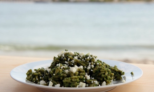 Orzo with Spinach Pesto Recipe | Laura in the Kitchen - Internet Cooking Show