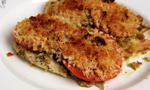 Pesto Baked Chicken Recipe | Laura in the Kitchen - Internet Cooking Show