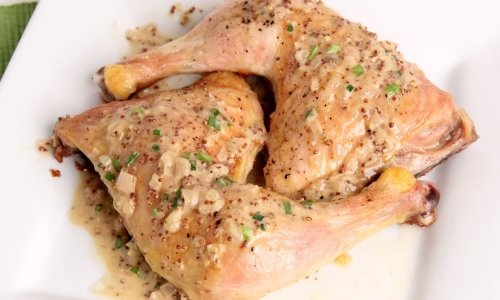 Roasted Chicken with Mustard Sauce