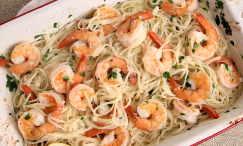 Roasted Shrimp Scampi Recipe | Laura in the Kitchen - Internet Cooking Show
