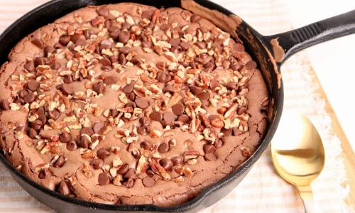 Skillet Brownies Recipe | Laura in the Kitchen - Internet Cooking Show