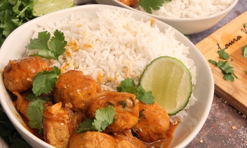 Thai Curry Meatballs Recipe | Laura in the Kitchen - Internet Cooking Show