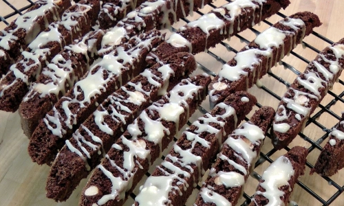 Triple Chocolate Biscotti Recipe | Laura in the Kitchen - Internet Cooking Show