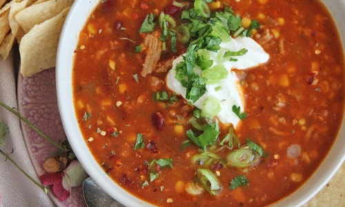 Turkey Taco Soup Recipe | Laura in the Kitchen - Internet Cooking Show