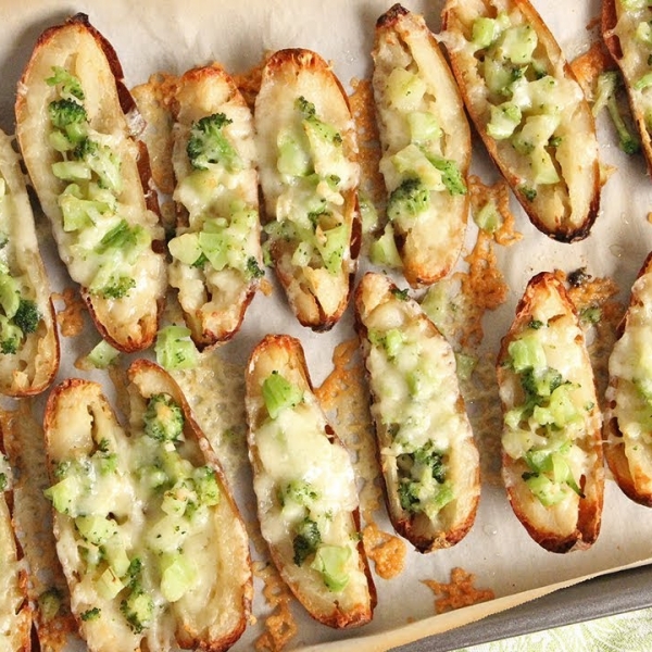Cheesy Broccoli Potato Skins