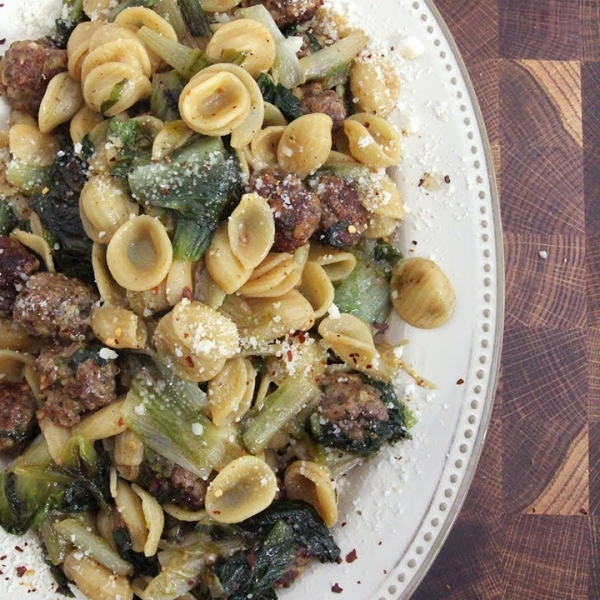 Pasta with Escarole and Meatballs