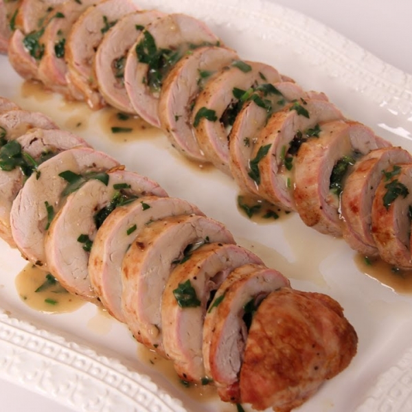 Prosciutto and Spinach Stuffed Pork Tenderloin