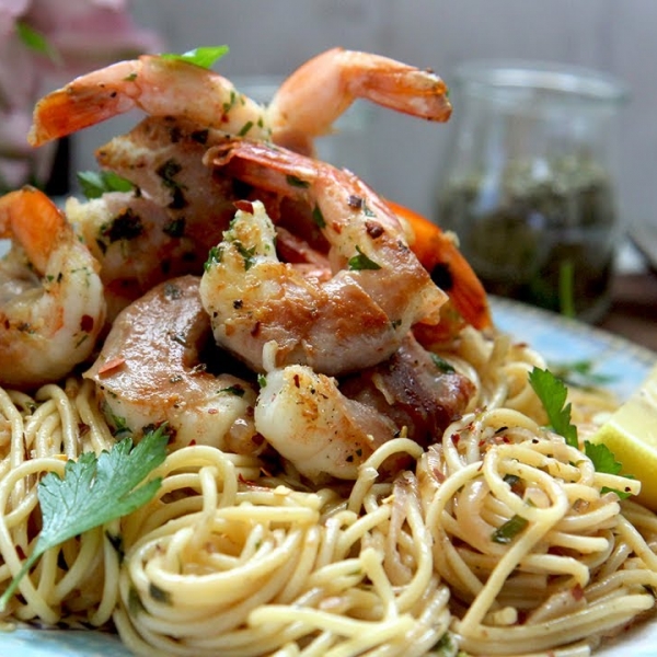 Prosciutto Wrapped Shrimp Scampi