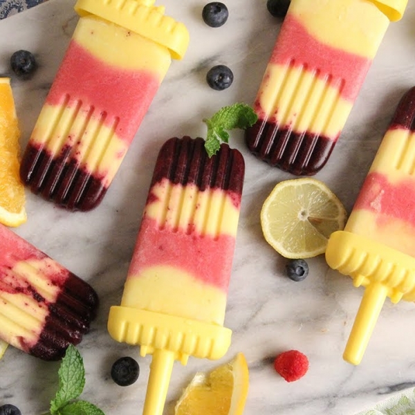 Rainbow Fruit Popsicles