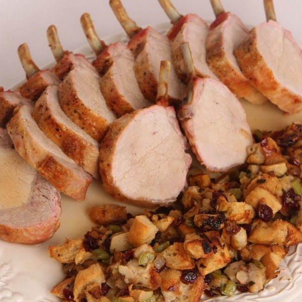 Roasted Rack of Pork With Apple and Onion Stuffing