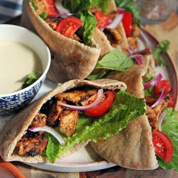 Spiced Chicken Pitas