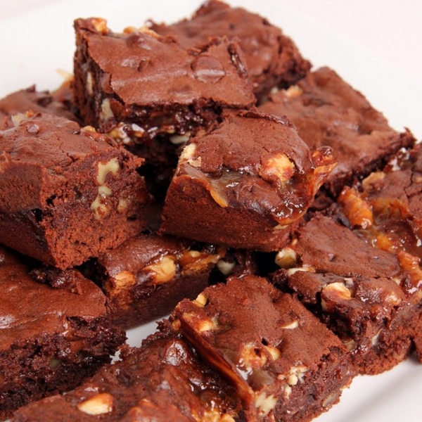 Triple Chocolate Caramel Brownies