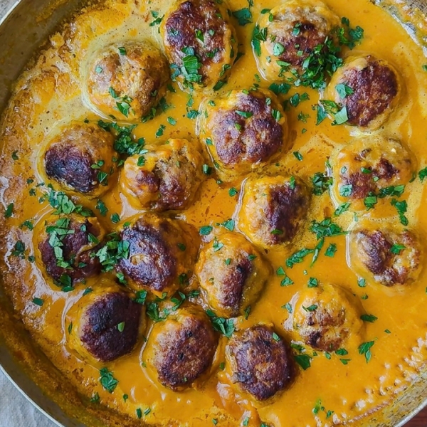 Turkey Meatballs in Pumpkin Sauce